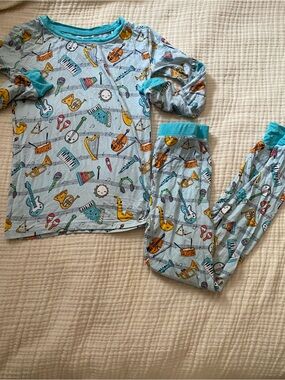 Little Sleepies Musical Instruments Light Blue Pajama Set